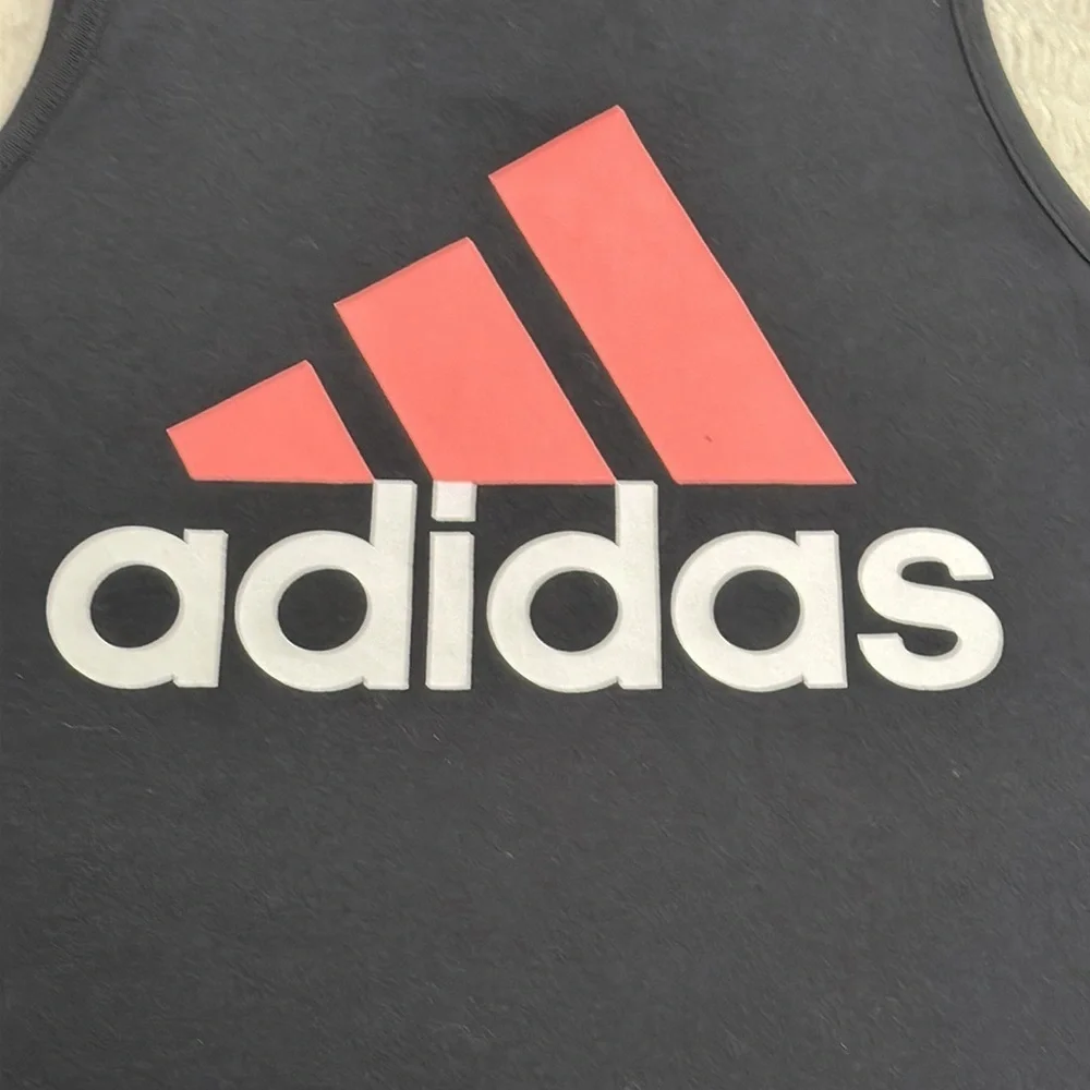 ADIDAS GIRLS BLACK Cotton Graphic TANK TOP LG/ 14